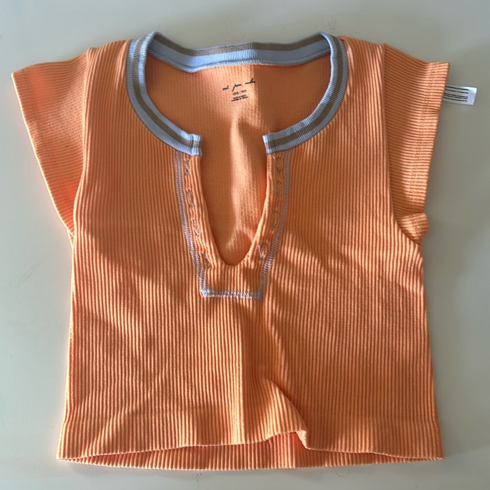 orange urban crop top